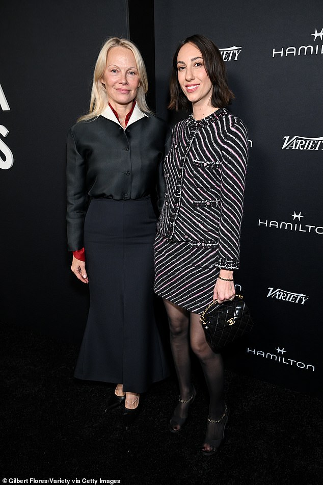 The Canadian-American beauty was at the ceremony that Variety presented in honor of Francis Ford Coppola's granddaughter Gia Coppola (R), who directed her in The Last Showgirl