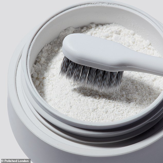 The brand recommends using the powder once a day for up to 14 days, returning to three to four times a week for maintenance