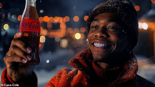 While the original used real actors and two-ton trucks decorated with Christmas lights, this year's ad was developed solely using AI.