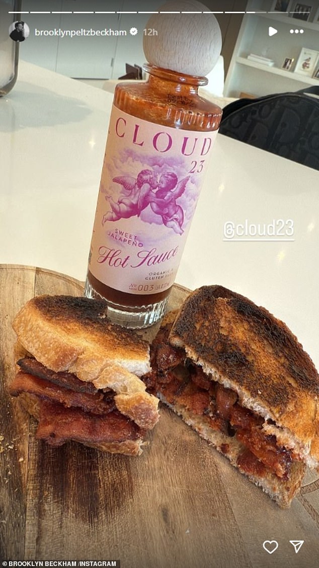 Brooklyn has been busy promoting his new hot sauce called Cloud23 and has been sharing photos of his creations made with the seasoning