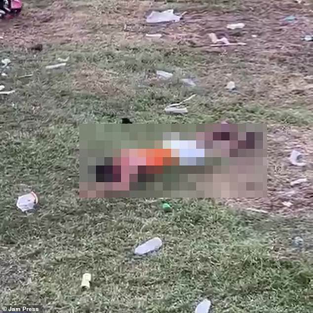 In the photo: The bullfighter's body was left in the middle of the field after the horror incident