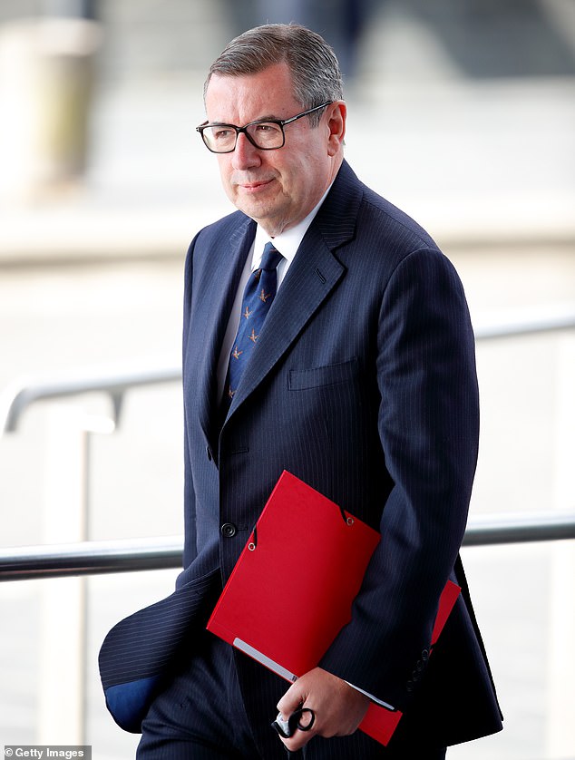 Sir Edward Young, private secretary to Queen Elizabeth II, at the Senedd in Cardiff in 2021