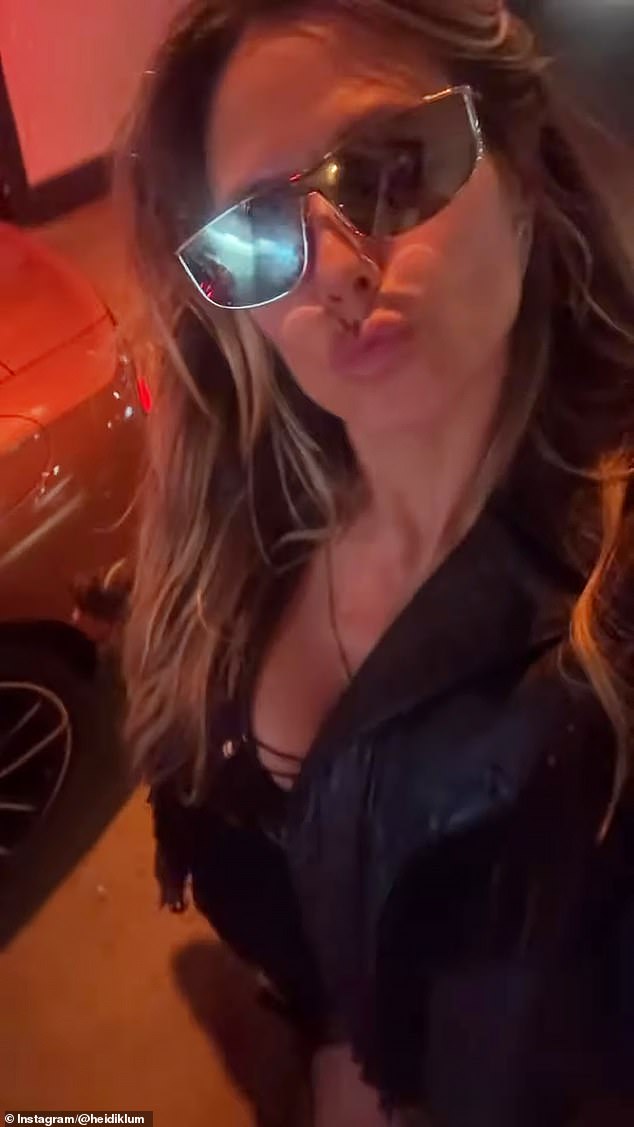 Confident Heidi shared a video of herself wearing her sunglasses that evening in a post set to the soundtrack of the song Sunglasses at Night