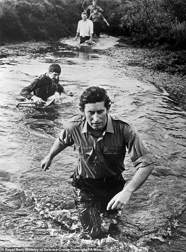 His Majesty also visited some of the facilities where he trained as a helicopter pilot in 1974 (pictured)