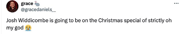 On Monday, fans of both Strictly and Josh were thrilled with the news and took to X shortly after the announcement to share their delight that he would be taking part.