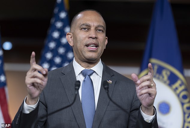 House Minority Leader Hakeem Jeffries, D-N.Y., speaks during a press conference at the Capitol in Washington, Friday, November 15, 2024