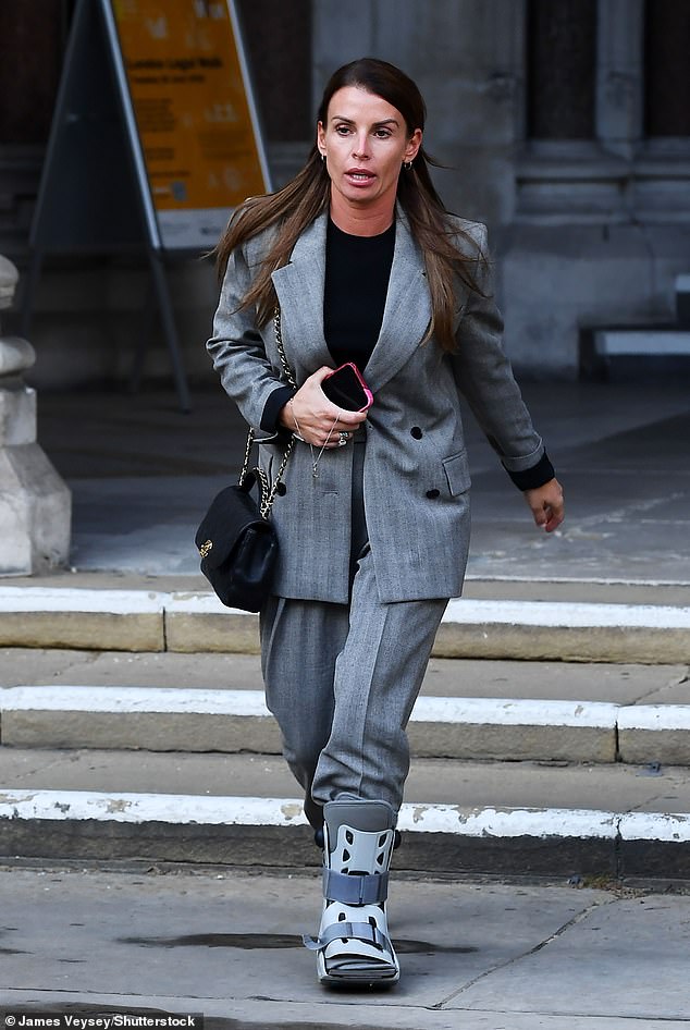 Coleen (pictured outside court in 2022) accused Rebekah of leaking stories about her in 2019 - something her rival continues to deny