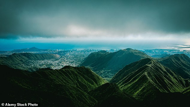 Two minutes after takeoff, the plane was at an altitude of 2,900 feet and flying east to the south of the summit, seen here, which has an altitude of 3,150 feet.