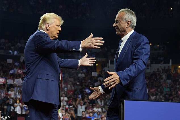 President-elect Trump hugged Kennedy during their first joint appearance in August. Trump has said he would let Kennedy, a known vaccine skeptic who promotes conspiracy theories, 'loose' on health