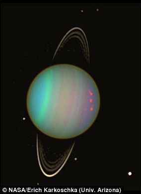 A false-color image of Uranus captured by Hubble has been shown 