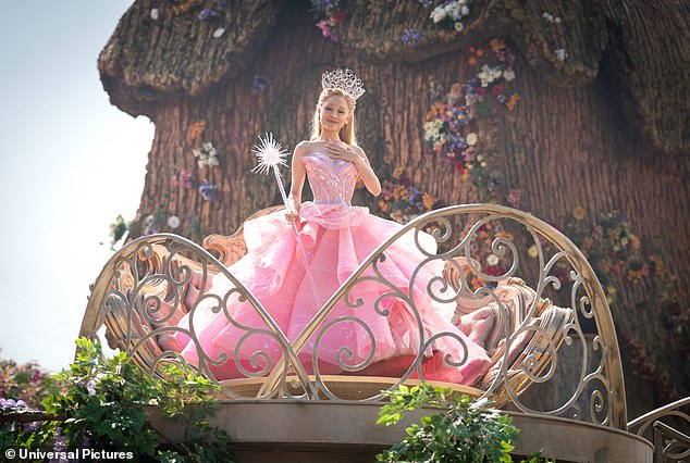 The 31-year-old pop star plays Galinda Upland, also known as Glinda the Good Witch of the North