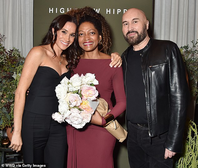 Meghan, Duchess of Sussex, Kadi Lee and Serge Normant at the Highbrow Hippie Launch Party held in Gjelina on November 14