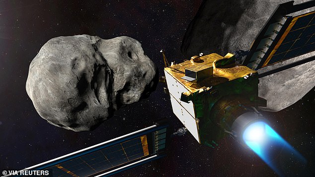 In 2021, NASA's Planetary Defense Office launched the DART mission, where a spacecraft collided with the asteroid Dimorphos and changed the space rock's trajectory (STOCK)