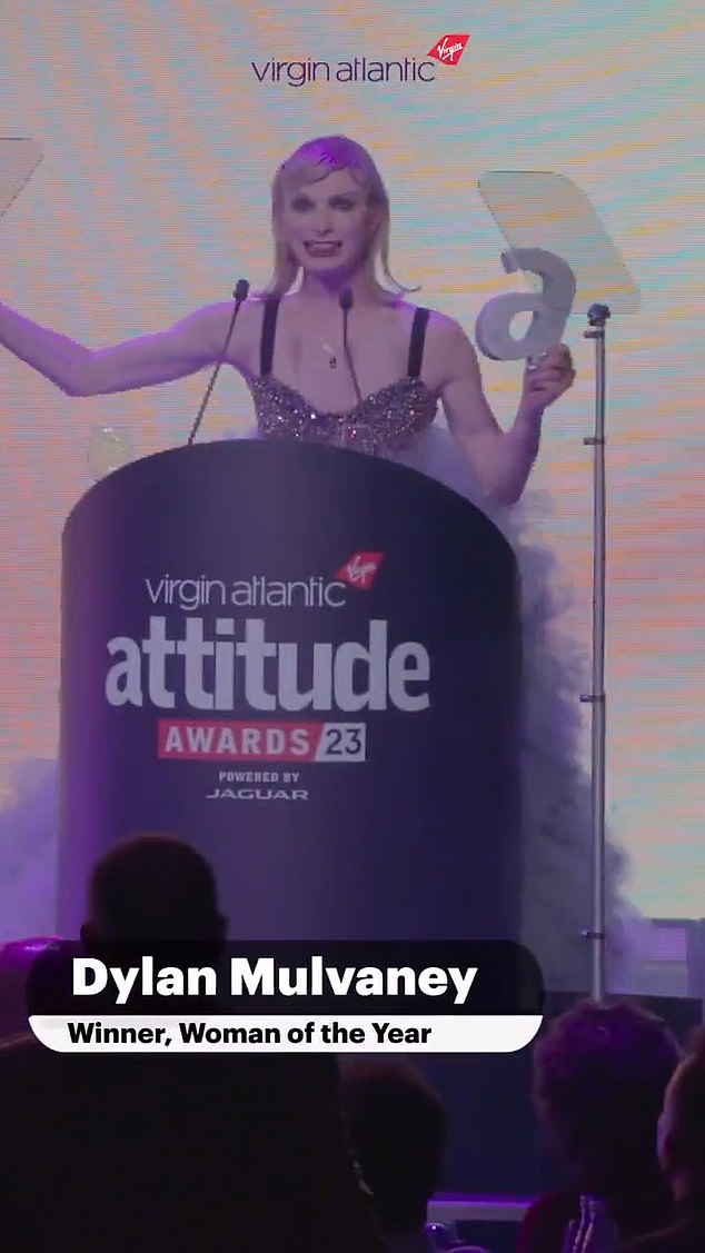 Mulvaney, meanwhile – this time last year – was controversially named 'Woman of the Year' by the British magazine Attitude