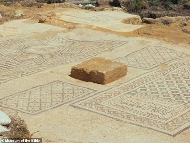 The mosaic was discovered during the expansion of a maximum-security prison near the ancient city of Megiddo in the Jezreel Valley in 2005.