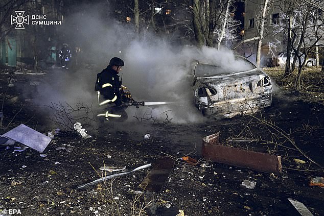 At least ten people were killed, including two children, and 51 others were injured during the evening rocket attack on a nine-story residential building in Sumy, Ukraine, on November 17, 2024.