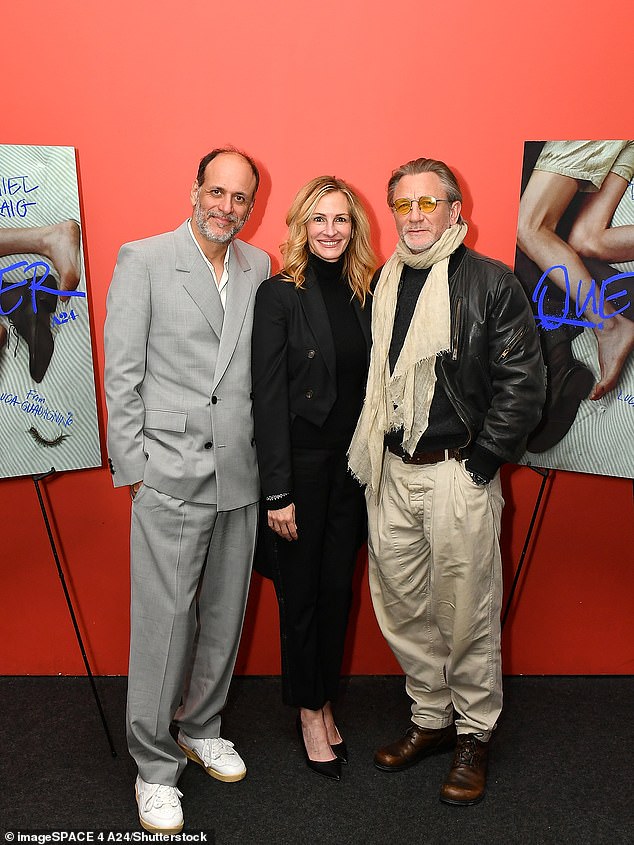 At a special screening of the film in San Francisco on Monday, Daniel was joined by producer Luca Guadagnino and Julia Roberts