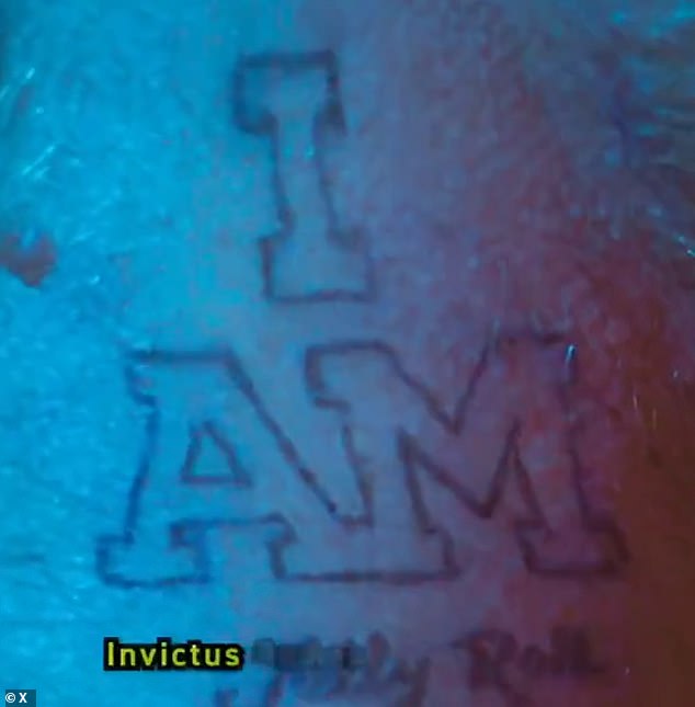 Harry apparently had the Invictus Games logo tattooed on his neck, next to the American singer's name (pictured)