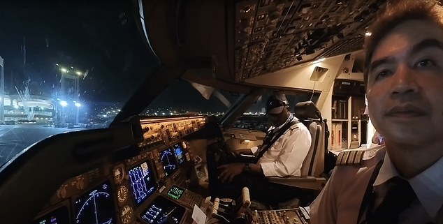 Commercial pilots from a Nigerian airline recorded what they described as 'a UFO anomaly... in the sky and dancing' during a night flight over North Africa (pictured)