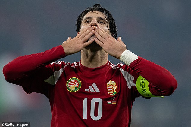 The Liverpool midfielder blew a kiss to the crowd after his magical moment saved Hungary