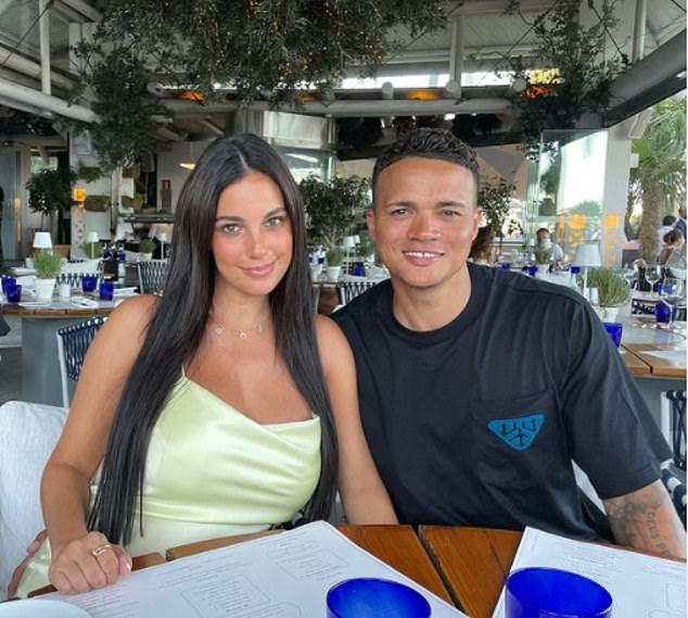 Jermaine Jenas, 41, pictured with his wife Ellie Penfold. He admitted she was 'absolutely furious' after hearing about the messages and kicked him out of their bedroom