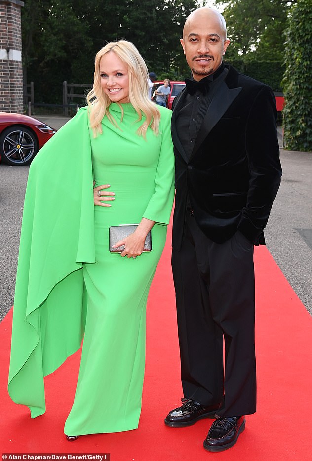 Jade Jones married his Spice Girl wife Emma Bunton in 2021 after many years together (pictured last year)