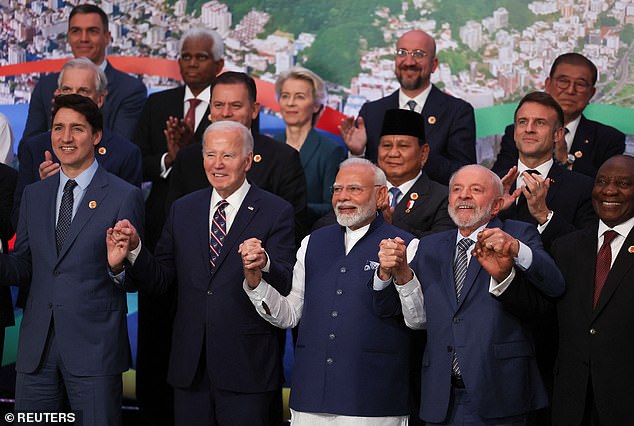 Second time's a charm: President Biden took a second group photo at the G20 on Tuesday after missing another on Monday – while making world leaders wait for him at least twice during his trips to APEC and the G20