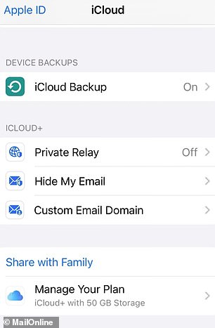 To access iCloud, tap the Settings app, followed by your name, then tap 