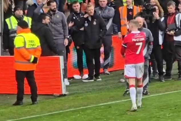 McClean was seen blowing kisses to Mansfield fans after being abused