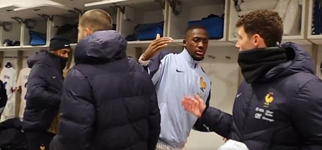 Konate gave the French stars a rousing speech before greeting his teammates individually in the dressing room