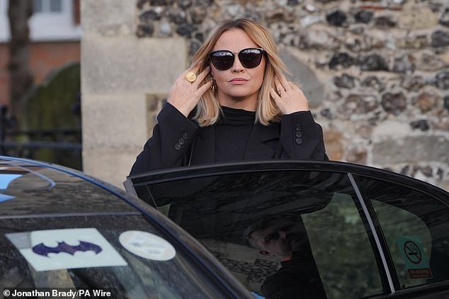 Kimberley (pictured) was one of the first mourners to arrive for Liam's funeral following his death on October 16.