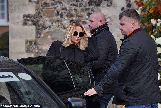 She and Kimberley arrived for the funeral to support Liam's ex Cheryl