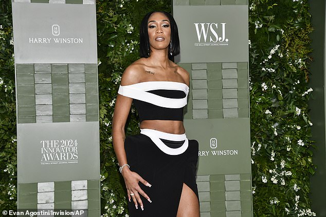 A'ja Wilson attends the WSJ. Magazine Innovators Awards at the Museum of Modern Art in October. Like Clark, Wilson wears number 22 and the Aces star also has a State Farm deal