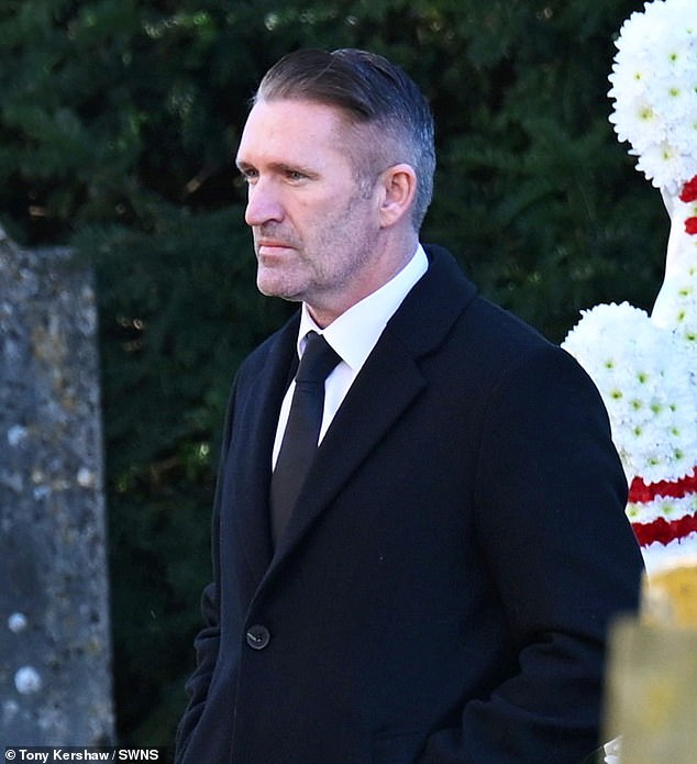 Some of Liam's more unlikely friends showed their support at the service, including presenter Adrian Chiles, BBC R2 DJ Scott Mills and ex-footballer Robbie Keane (pictured)