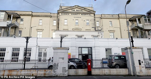 Pictured: The Royal Sussex County Hospital in Brighton, where deaths between 2015 and 2020 are being investigated by Sussex Police