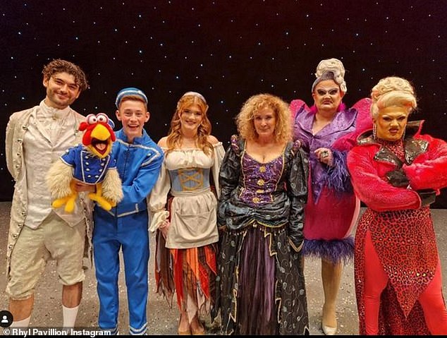 The actress, 67, who is best known for her role as Liz McDonald in the soap, was due to play Cinderella's evil stepmother at the Rhyl Pavilion Theater in Wales (pictured during rehearsals)