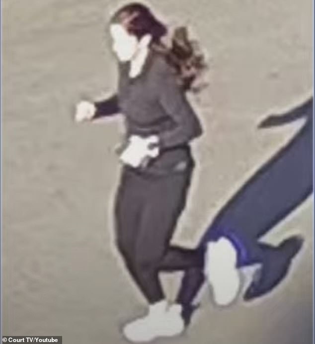 The photo was taken at 9:05 a.m. on the day of her death from CCTV cameras near her home on the University of Georgia campus. She held her iPhone in her left hand, wearing all-black workout clothes and her noise-cancelling AirPods