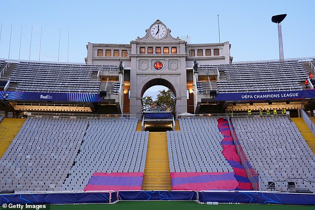 Barcelona will play at the Estadi Olimpic Lluis Companys until the end of January