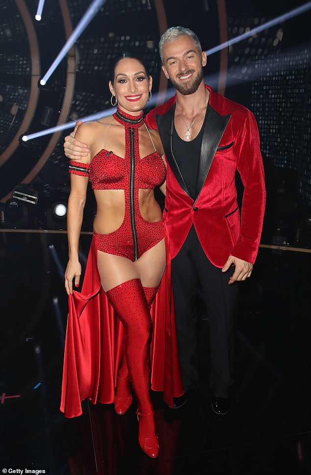 Artem met Nikki on DWTS – they competed on the show together in 2017 and got married in 2022; the pair pictured together in 2017