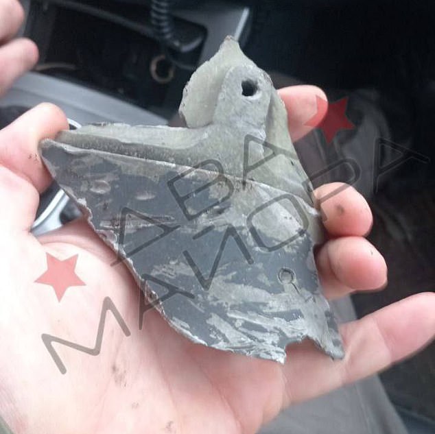 Images shared on social media show what appear to be fragments of a British Storm Shadow missile in Marino, Kursk