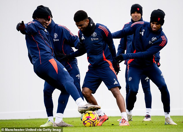 Marcus Rashford (right) was also grateful for his first training session under Amorim