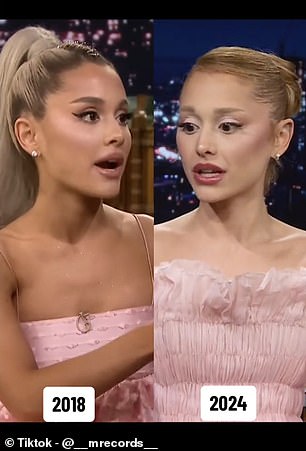 One TikTok user wrote: 'Ariana looks very vulnerable and not in a good way'