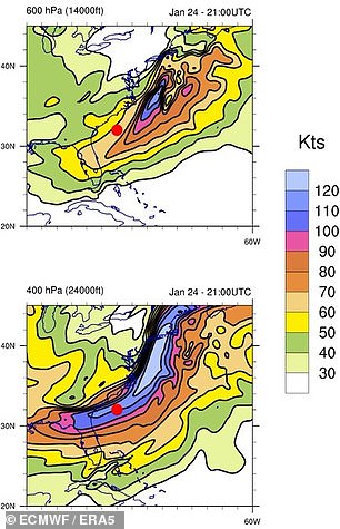 These ERA5 maps, along with DoD email and video metadata, help confirm the Navy witness heard in the GIMBAL video describing the wind speed at 25,000 feet as 