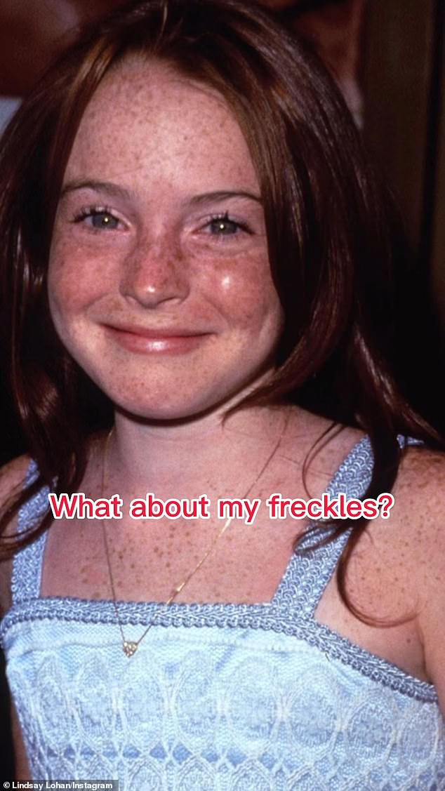 “They always made me uncomfortable as a child, but now I realize how beautiful they are,” Lohan wrote on Instagram in 2023 about her freckles