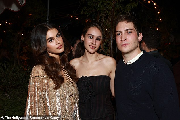 Kaia also posed for a photo with actors Nell Verlaque and James Morosini