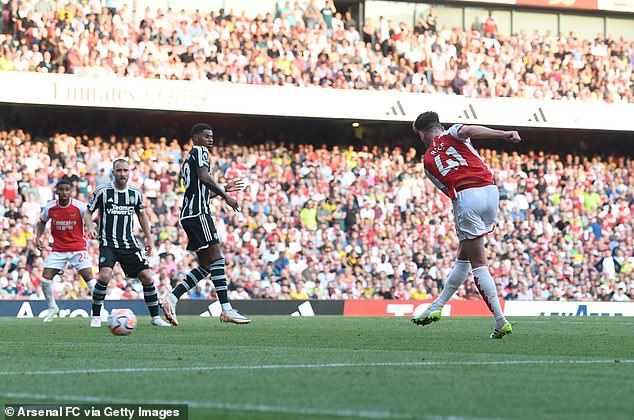 United take on Arsenal at the Emirates, where they lost last season (pictured), in the 39-year-old's third game in charge