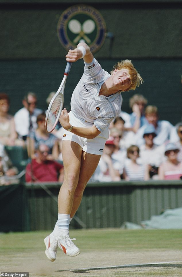 Becker during the Wimbledon Men's Signles final in 1985. Elvira was present for Boris's historic victory at the tournament when he became the youngest ever champion at the age of 17.