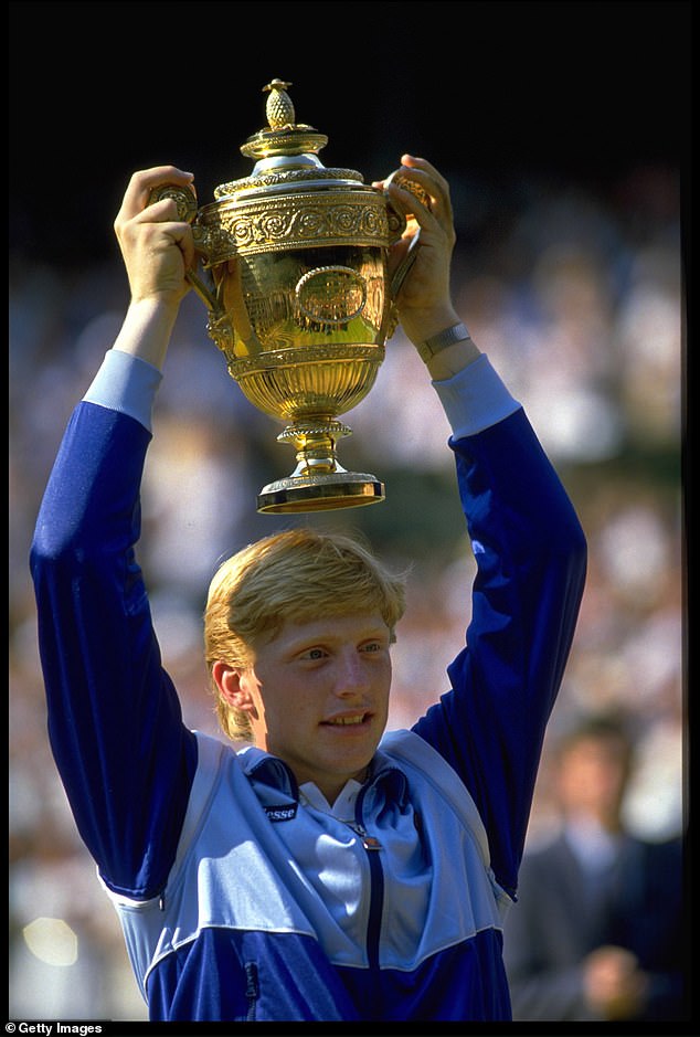 Becker holds up the men's singles trophy at Wimbledon. Elvira and her husband, Karl-Heinz, were instrumental in shaping Boris' tennis career, with Karl-Heinz building a tennis center in Leimen, where Boris began his training.