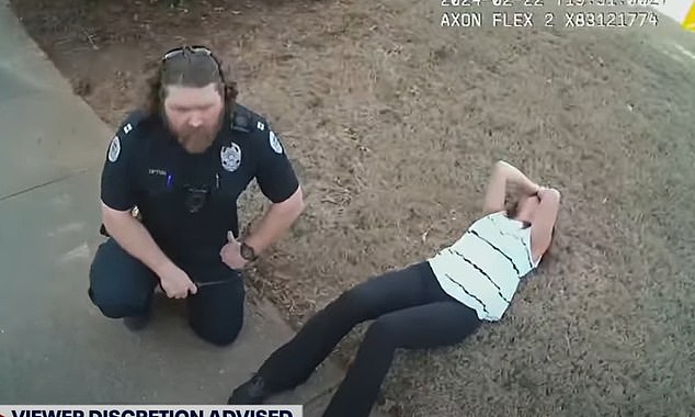 The court was shown police bodycam footage showing Laken's devastated family arriving at the murder scene and being told she had been murdered.