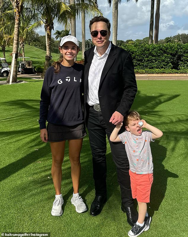 In a post to X earlier this month, Kai shared a photo on the golf course next to Musk and his four-year-old son,